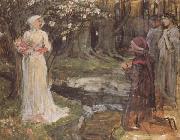 John William Waterhouse Study for Dante and Beatrice (mk41) oil on canvas